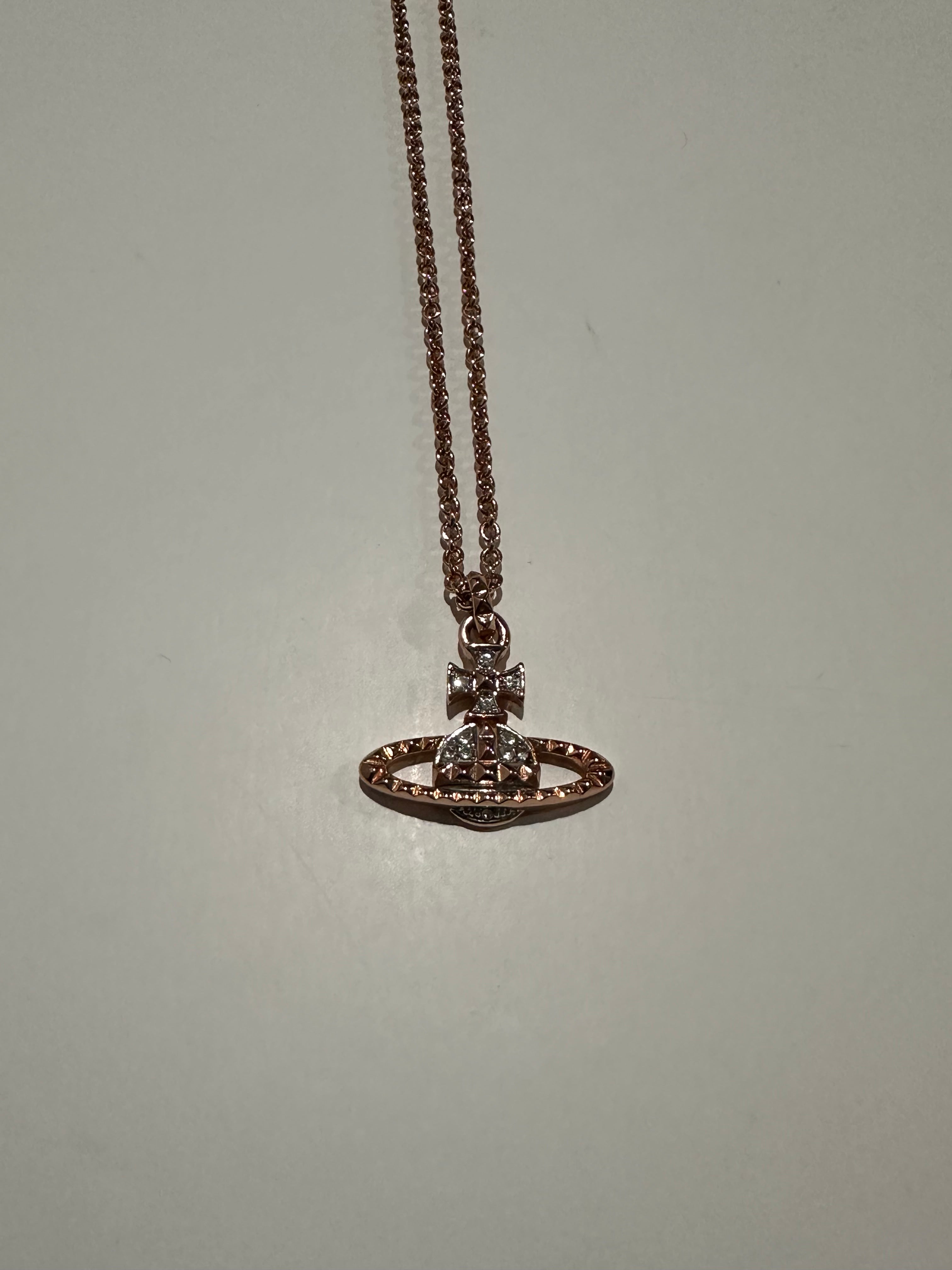 VIVIENNE WESTWOOD ROSE GOLD SATURN NECKLACE