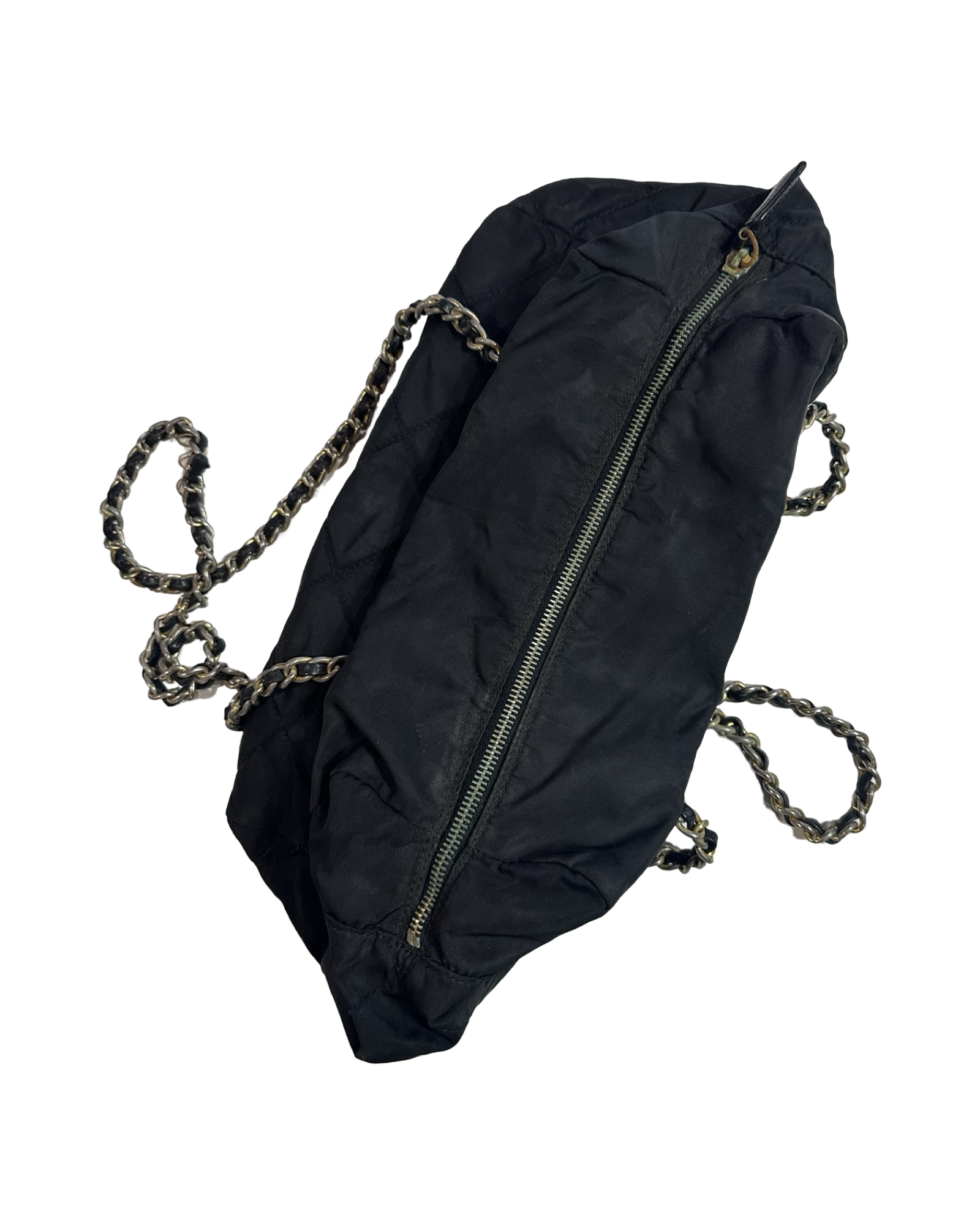 PRADA NYLON CHAIN BOSTON SHOULDER BAG