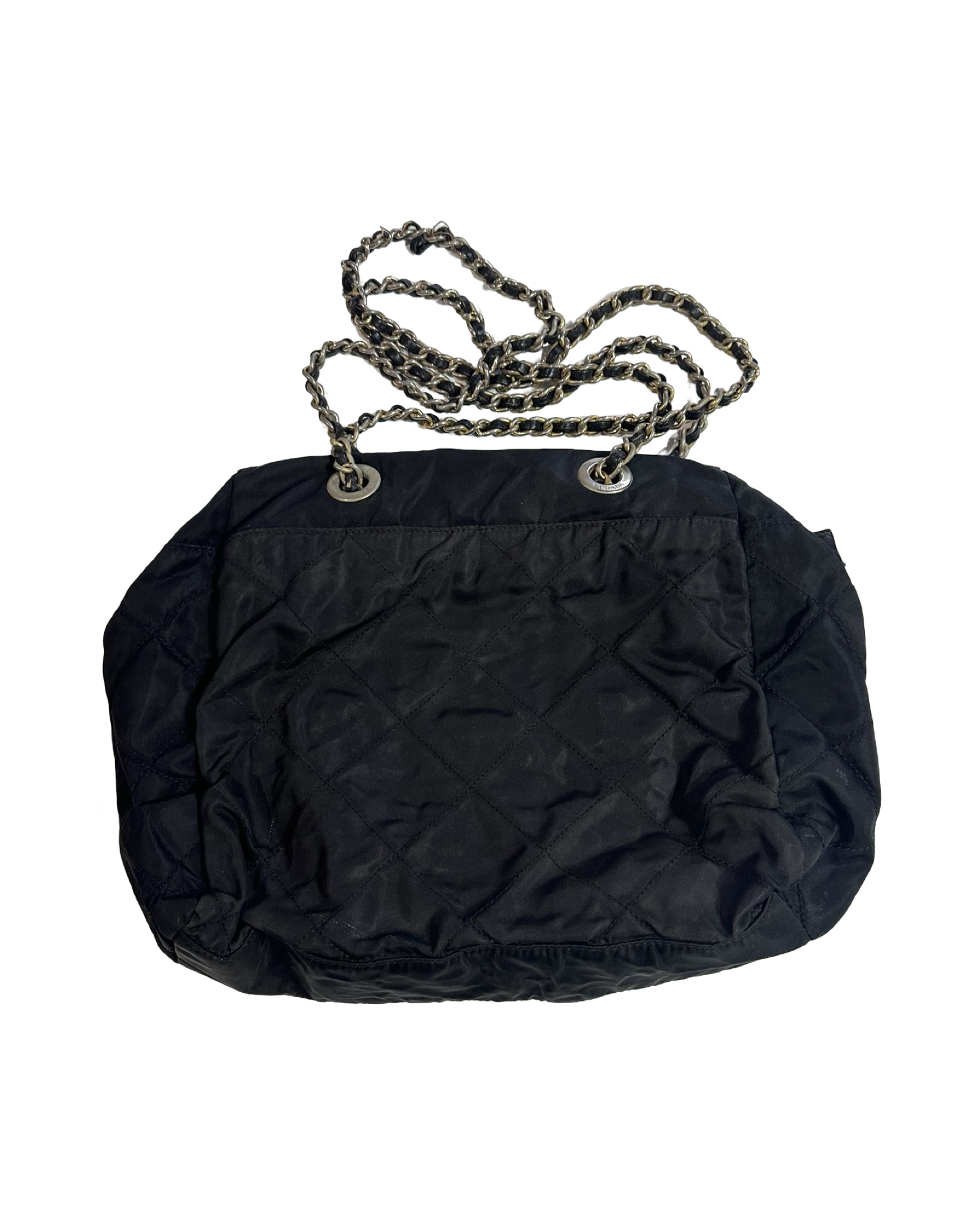 PRADA NYLON CHAIN BOSTON SHOULDER BAG