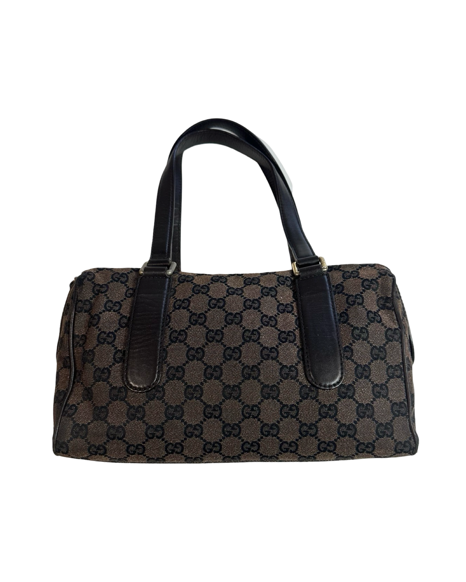 GUCCI GG CANVAS BOSTON CANVAS BROWN SHOULDER BAG