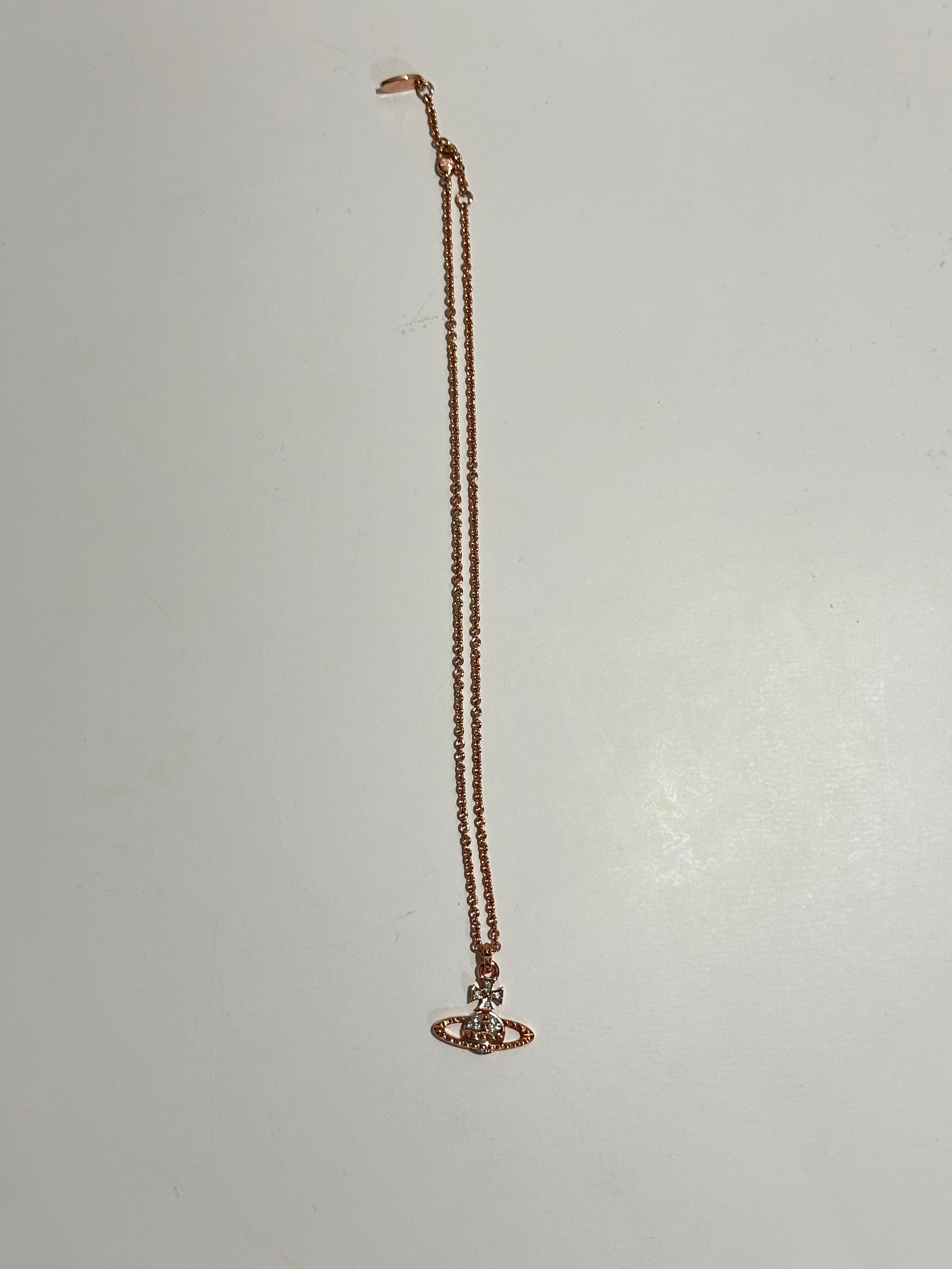 VIVIENNE WESTWOOD ROSE GOLD SATURN NECKLACE