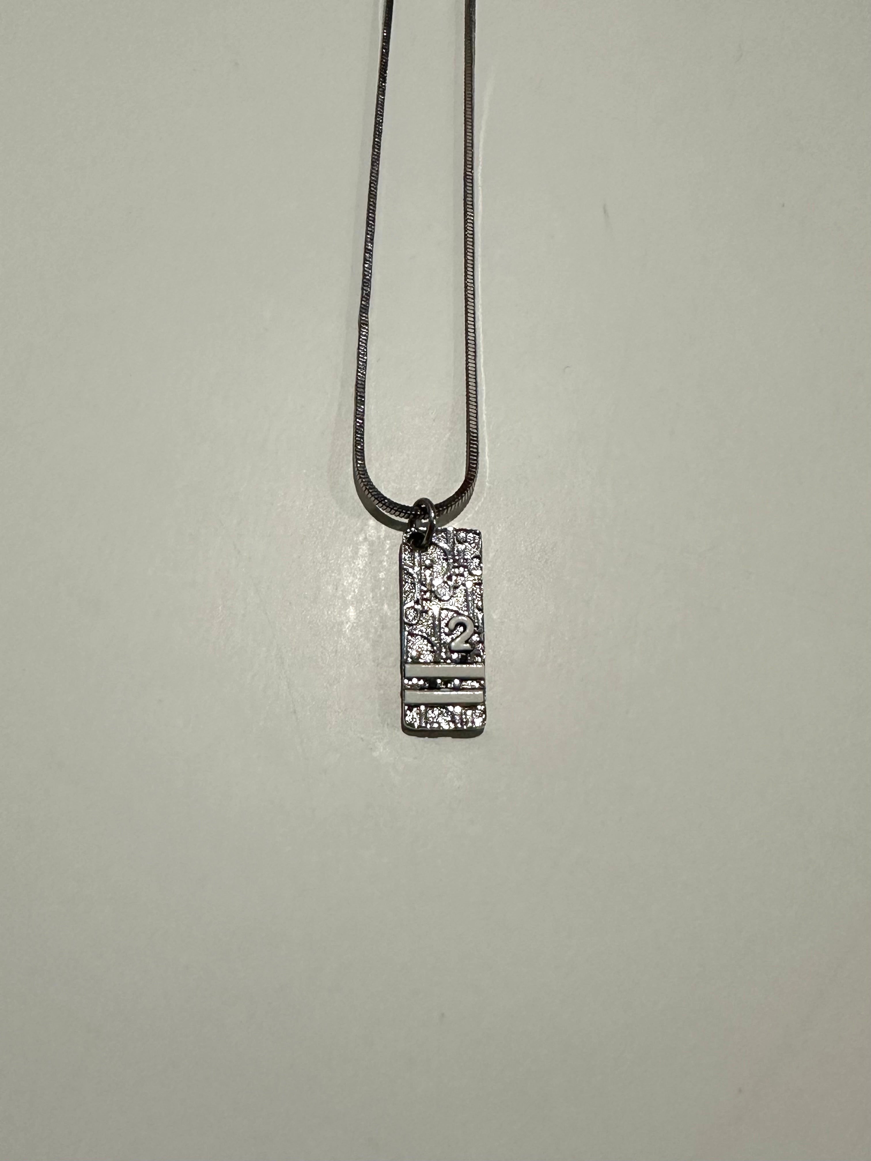 DIOR WHITE TROTTER PLATE NECKLACE
