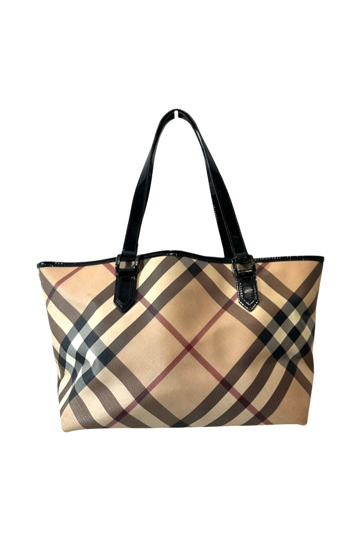 BURBERRY NOVA CHECKED TOTE BAG WITH WALLET